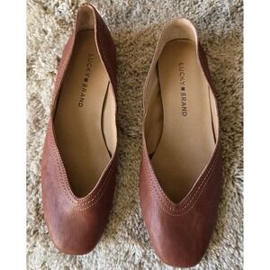 Lucky Brand Alba Womens Brown Ballet Flats Size 6.5 Very Good Used Condition!